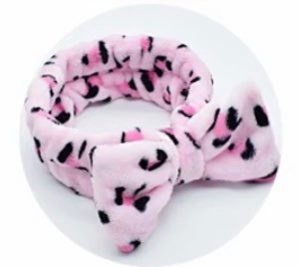KASEY LEE PLUSH HEADBAND - PINK SNOW PRINT