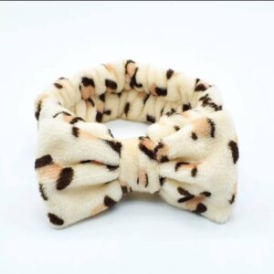 KASEY LEE PLUSH HEADBAND - CREAM SNOW PRINT