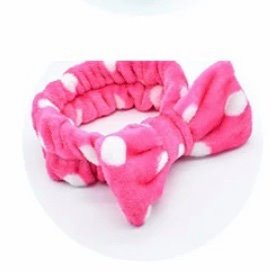 KASEY LEE PLUSH HEADBAND - PINK POLKA DOT
