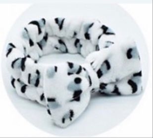 KASEY LEE PLUSH HEADBAND - WHITE SNOW PRINT